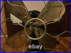 Antique Robbins And Myers 12 Brass Blade Table Fan Model 11530 Restored