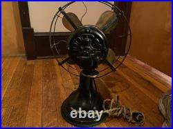 Antique Robbins And Myers 12 Brass Blade Table Fan Model 11530 Restored
