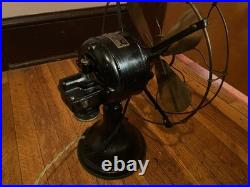 Antique Robbins And Myers 12 Brass Blade Table Fan Model 11530 Restored
