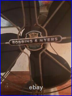 Antique Robbins And Myers Desk Fan B-74063 Vintage 2 Speed Fan Art Deco 1930's
