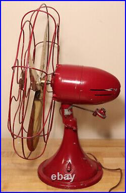 Antique Robbins Meyers 16 Brass bladed red fan runs but oscillator broken