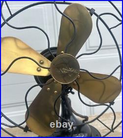 Antique Robbins & Myers 12 3 Speed Electric Fan 3704 Brass Blades Stunning