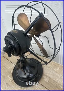 Antique Robbins & Myers 12 3 Speed Electric Fan 3704 Brass Blades Stunning