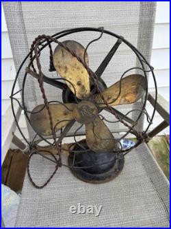 Antique Robbins & Myers 13 Three-Speed Fan 2410 Brass Blades Working Condition