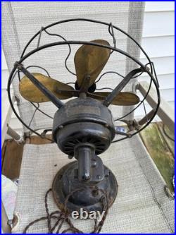 Antique Robbins & Myers 13 Three-Speed Fan 2410 Brass Blades Working Condition