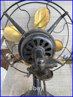 Antique Robbins & Myers 13 Three-Speed Fan 2410 Brass Blades Working Condition