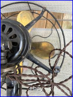 Antique Robbins & Myers 13 Three-Speed Fan 2410 Brass Blades Working Condition