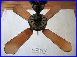 Antique Robbins & Myers 36 Ceiling Fan Cast Iron 1920s 8-3/8 D Mtr OPERATES