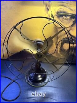 Antique Robbins & Myers 3854-C 16in Brass Blade 3-Speed Oscillating Fan