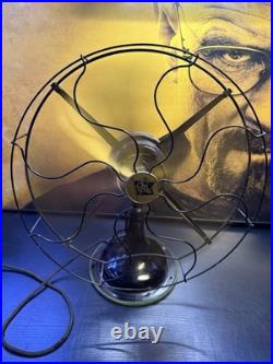 Antique Robbins & Myers 3854-C 16in Brass Blade 3-Speed Oscillating Fan