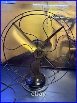 Antique Robbins & Myers 3854-C 16in Brass Blade 3-Speed Oscillating Fan