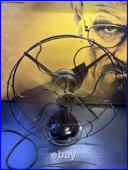 Antique Robbins & Myers 3854-C 16in Brass Blade 3-Speed Oscillating Fan