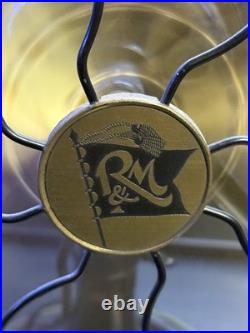 Antique Robbins & Myers 3854-C 16in Brass Blade 3-Speed Oscillating Fan