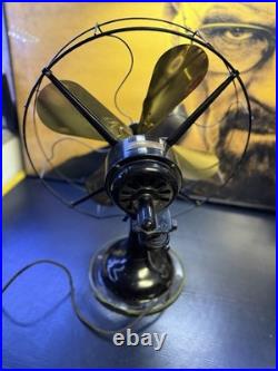 Antique Robbins & Myers 3854-C 16in Brass Blade 3-Speed Oscillating Fan