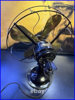 Antique Robbins & Myers 3854-C 16in Brass Blade 3-Speed Oscillating Fan