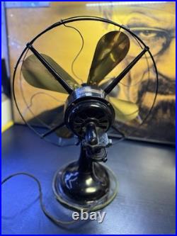 Antique Robbins & Myers 3854-C 16in Brass Blade 3-Speed Oscillating Fan