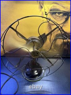 Antique Robbins & Myers 3854-C 16in Brass Blade 3-Speed Oscillating Fan