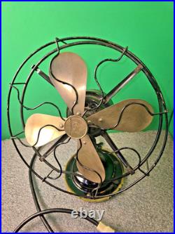 Antique Robbins & Myers 3 Speed Fan Brass Blades 3000 10 Dia X 13H BEAUTIFUL