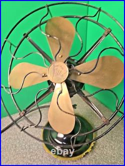 Antique Robbins & Myers 3 Speed Fan Brass Blades 3000 10 Dia X 13H BEAUTIFUL