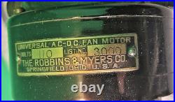 Antique Robbins & Myers 3 Speed Fan Brass Blades 3000 10 Dia X 13H BEAUTIFUL