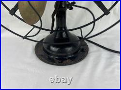 Antique Robbins & Myers 3 Speed Oscillating Fan Brass Blades 2410 USA Working