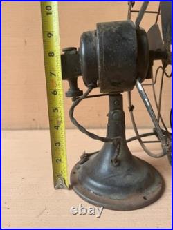 Antique Robbins & Myers #5612 8 Oscillating Desk Fan R&M Flag Working 1925-1932
