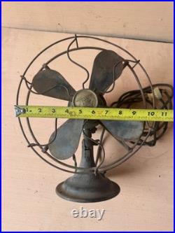 Antique Robbins & Myers #5612 8 Oscillating Desk Fan R&M Flag Working 1925-1932