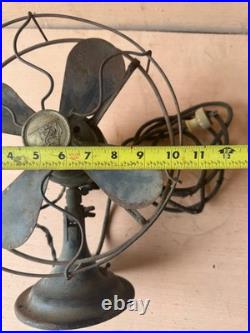 Antique Robbins & Myers #5612 8 Oscillating Desk Fan R&M Flag Working 1925-1932