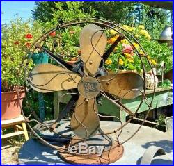 Antique Robbins & Myers Co. 13 Electric Fan 3 Speed Brass Blade Works