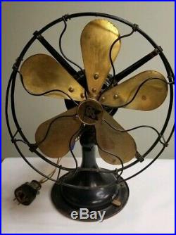 Antique Robbins & Myers Co. Brass Blade Fan List # 2610