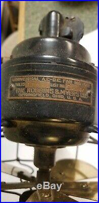 Antique Robbins & Myers Co. Brass Blade Fan List # 2610