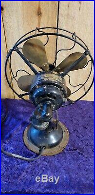 Antique Robbins & Myers Co. Oscillating 3 Speed Fan Blade 10 Vintage Electric