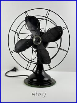 Antique Robbins & Myers Electric Brass Blades Oscillating Fan 18 1204-A Working