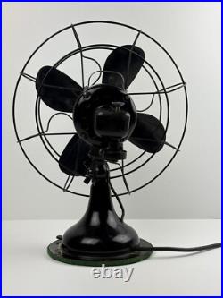 Antique Robbins & Myers Electric Brass Blades Oscillating Fan 18 1204-A Working