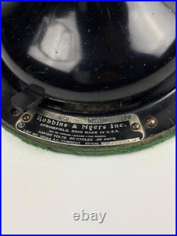 Antique Robbins & Myers Electric Brass Blades Oscillating Fan 18 1204-A Working