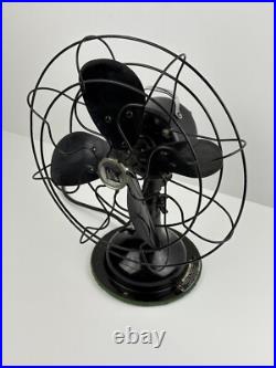 Antique Robbins & Myers Electric Brass Blades Oscillating Fan 18 1204-A Working