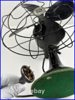 Antique Robbins & Myers Electric Brass Blades Oscillating Fan 18 1204-A Working