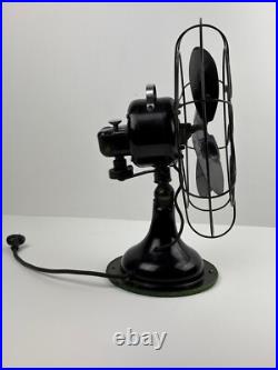 Antique Robbins & Myers Electric Brass Blades Oscillating Fan 18 1204-A Working