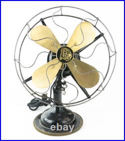 Antique Robbins & Myers Model 2410 6 Blade Brass Table Fan Not Working