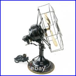 Antique Robbins & Myers Model 2410 6 Blade Brass Table Fan Not Working