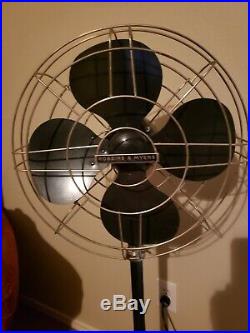 Antique Robbins & Myers Stand Fan adjustable height WORKS