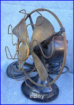 Antique Robbins & Myers THE STANDARD Brass Blade / Cage 8 Electric Fan 1801
