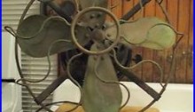 Antique SHEDD Electric Fan / N. J. / Two Speed / Cast Iron / Brass / Deco Guard