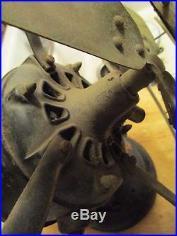 Antique SHEDD Electric Fan / N. J. / Two Speed / Cast Iron / Brass / Deco Guard