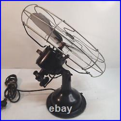 Antique SIGNAL 17 1930s Art Deco Osculating Electric Fan Model No. 1250A WORKS