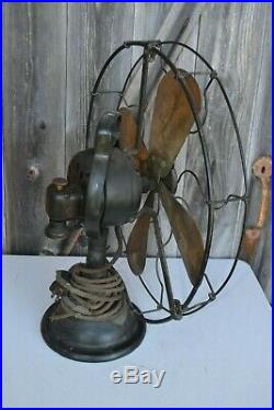 Antique Sprague Electric Brass Fan Type AOU Form V2 75425 16 in. Blade 272040-1