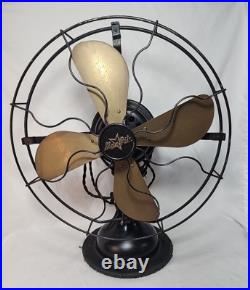 Antique Star Rite Fitzgerald Desk Rotating Fan Brass Blades