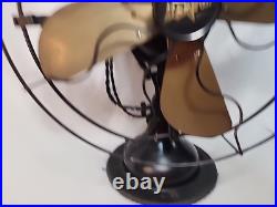 Antique Star Rite Fitzgerald Desk Rotating Fan Brass Blades