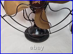 Antique Star Rite Fitzgerald Desk Rotating Fan Brass Blades