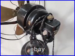 Antique Star Rite Fitzgerald Desk Rotating Fan Brass Blades